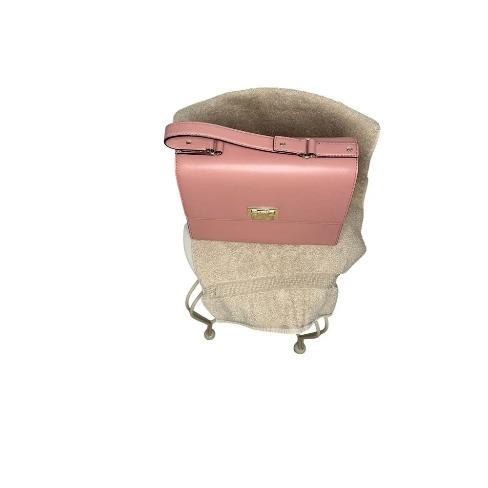 Kate Spade New York Pink Leather Satchel Handbag Turn‎ Lock Gold Accents